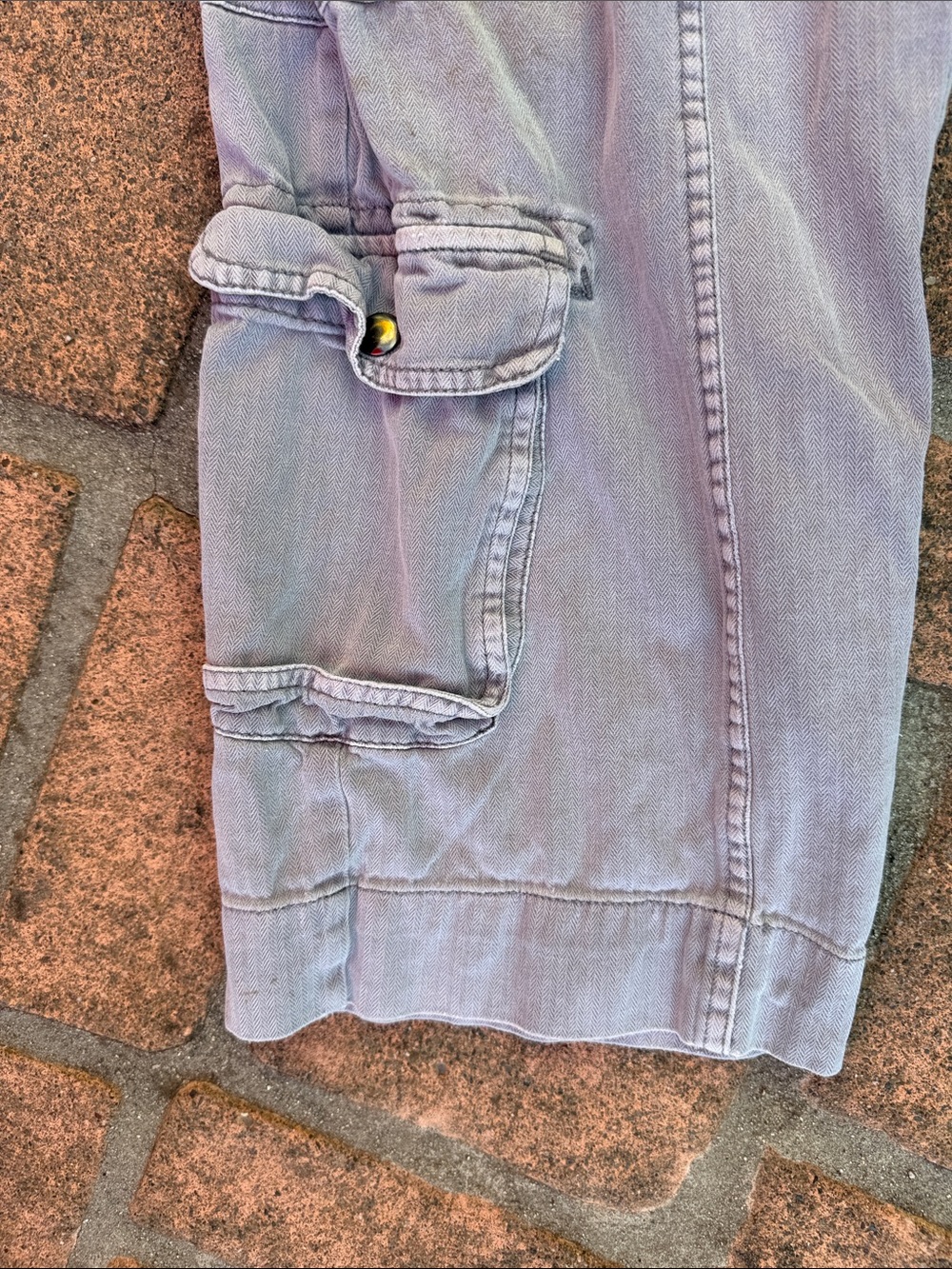Free People Light Gray Relaxed Cargo Jeans with Drawstring - Picture 5 of 11